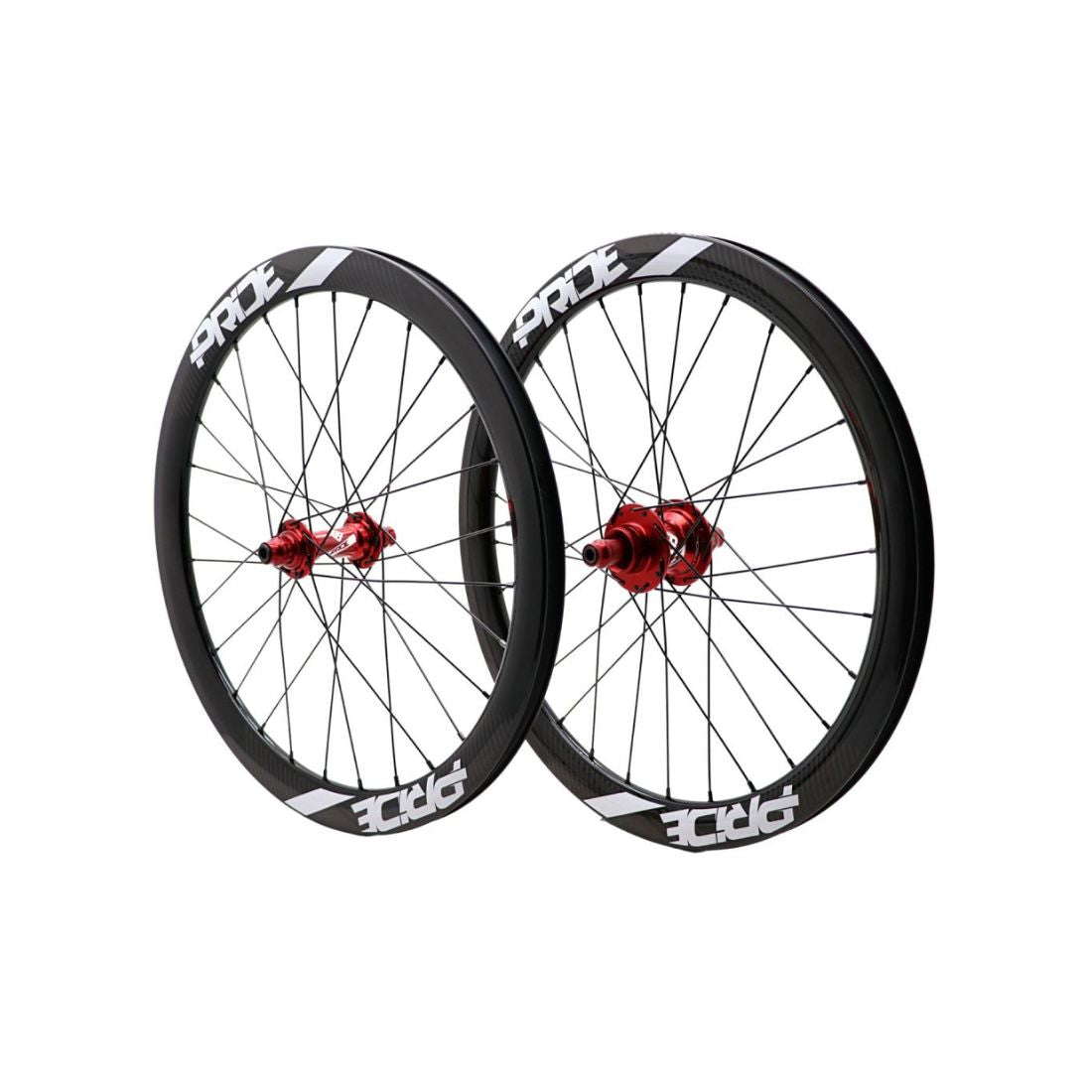 Hjulpar PRIDE 20" (451mm) Kolfiber Gravity Gloss Disc Pride Control V1 Axlar 10/10mm Röd