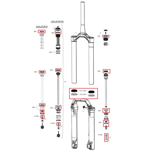 200 timmar/år underhållssats ROCKSHOX DOMAIN (2025+) Generation C