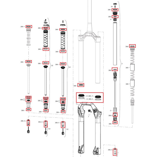 200 timmar/år underhållssats ROCKSHOX PSYLO Silver (2025+) Generation A