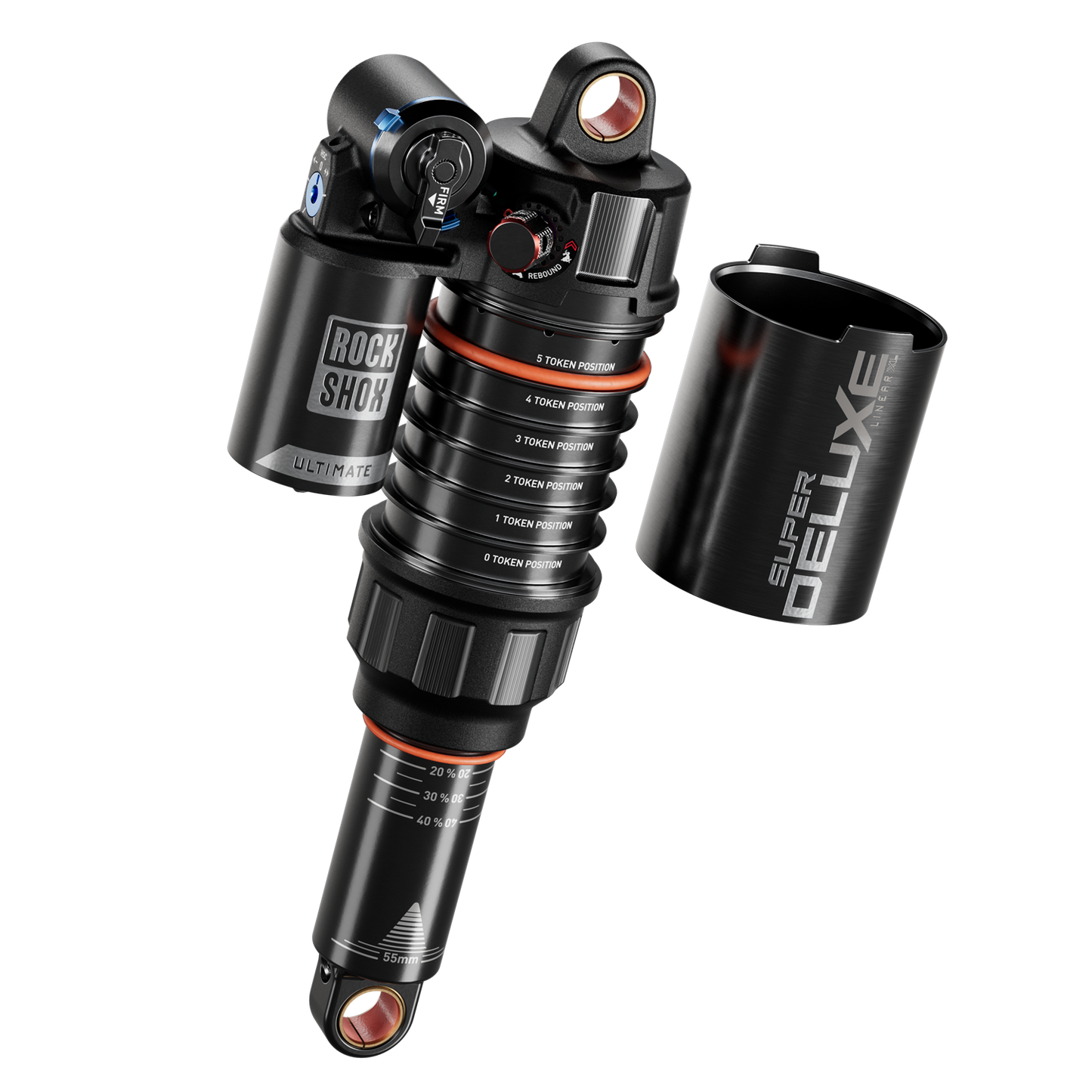 Bakre stötdämpare Super Deluxe Ultimate RC2T - Linear XL Air, Token Loc 2, Reb55/Comp34, Lockout 45, hydraulisk botten Standard-D1