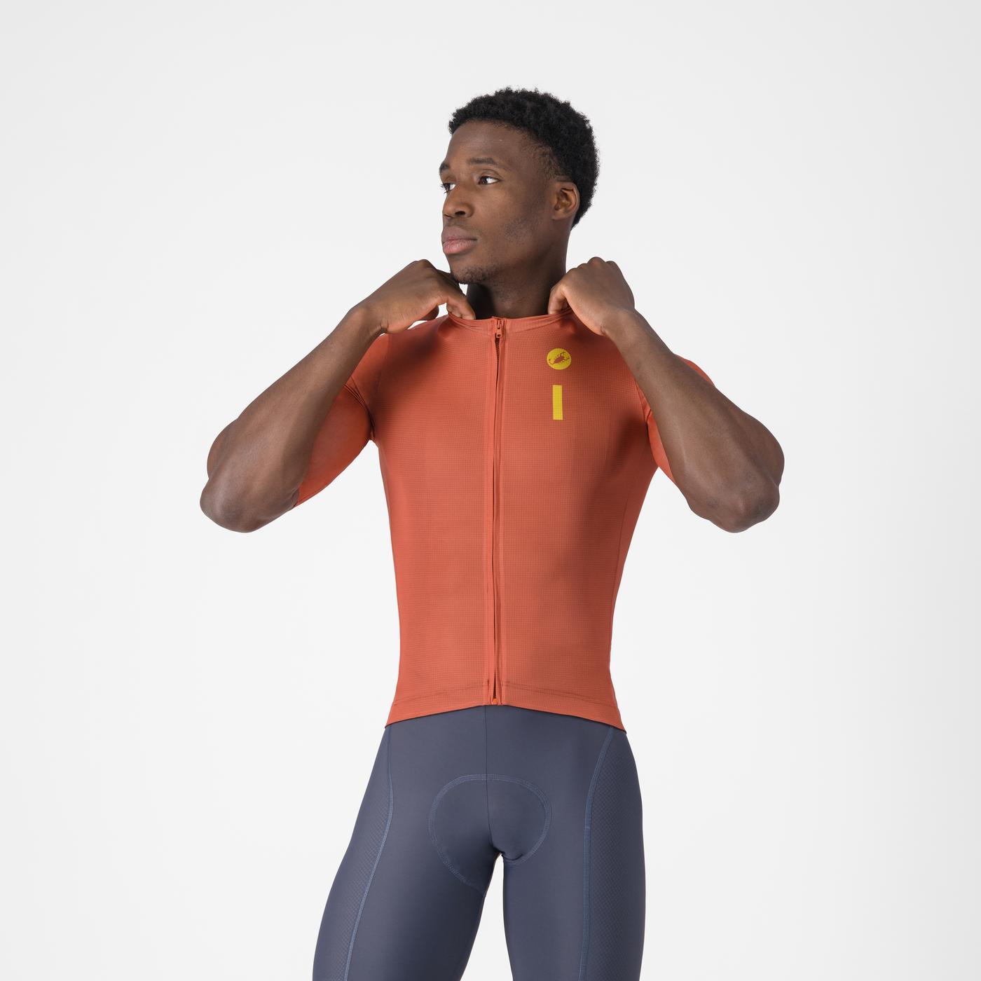 CASTELLI DRITTONE LOGO Kortärmad Jersey Paprika