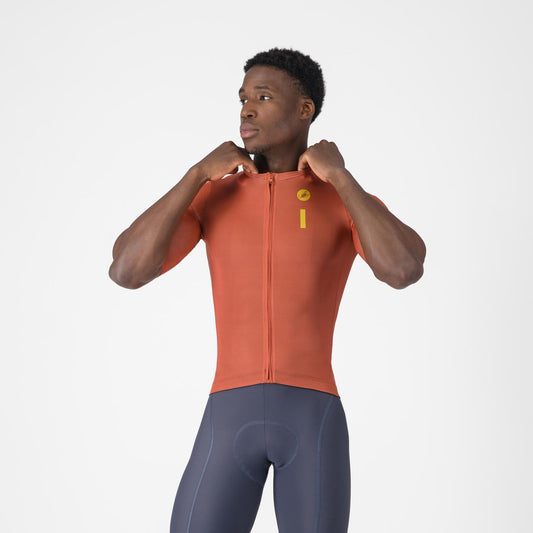 CASTELLI DRITTONE LOGO Kortärmad Jersey Paprika