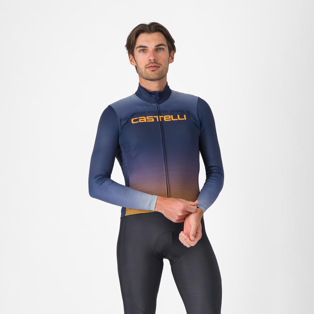 CASTELLLI APICE THERMAL Long Sleeve Jersey Blue/Orange