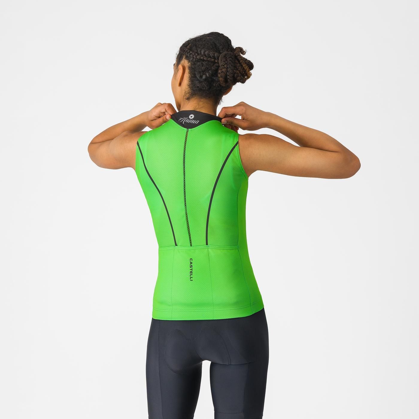 CASTELLI ANIMA FLOW Ärmlös Jersey, dam Grön
