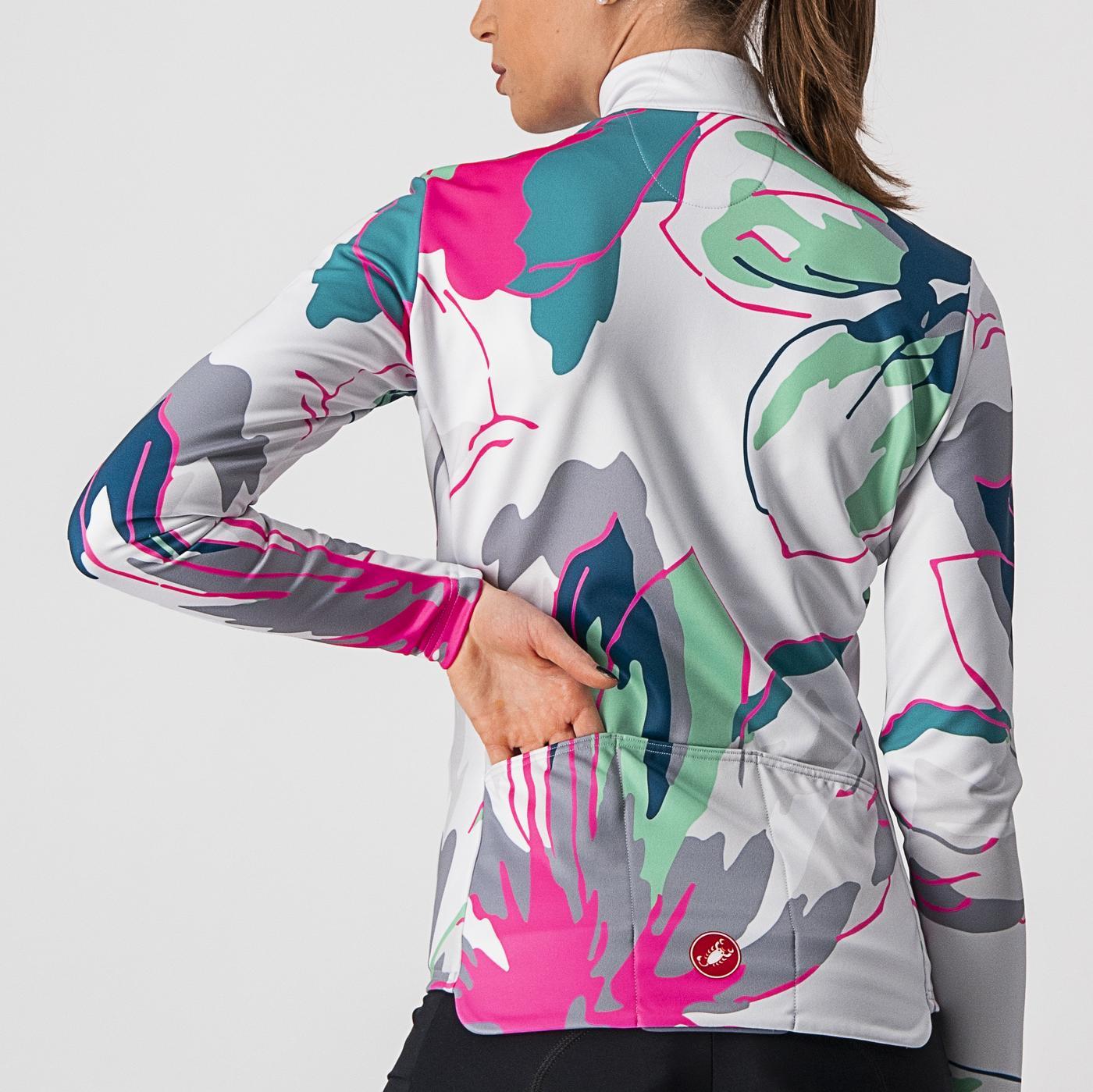 CASTELLI UNLIMITED THERMAL Långärmad Jersey, dam Grå/Blå