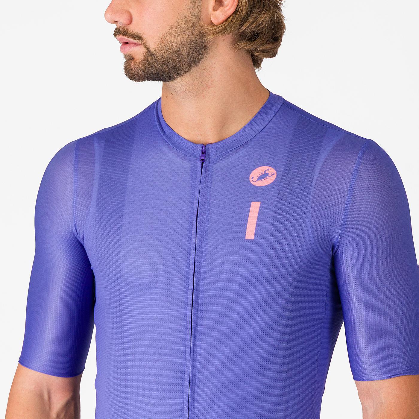 CASTELLI DRITTONE LOGO Kortärmad Jersey Lila
