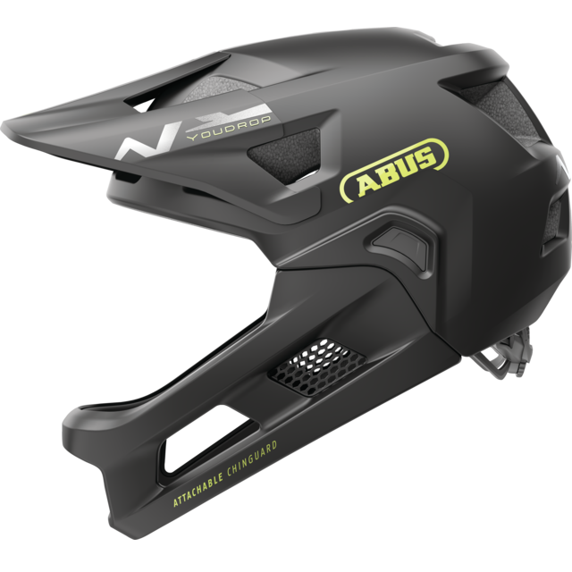 ABUS YOUDROP FF Junior Velvet MTB-hjälm, svart