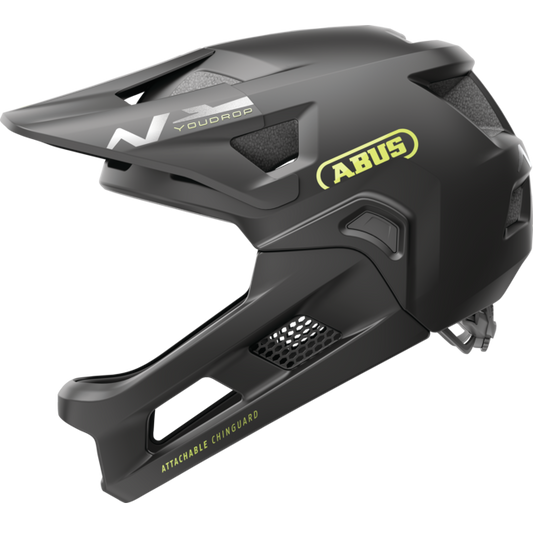 ABUS YOUDROP FF Junior Velvet MTB-hjälm, svart