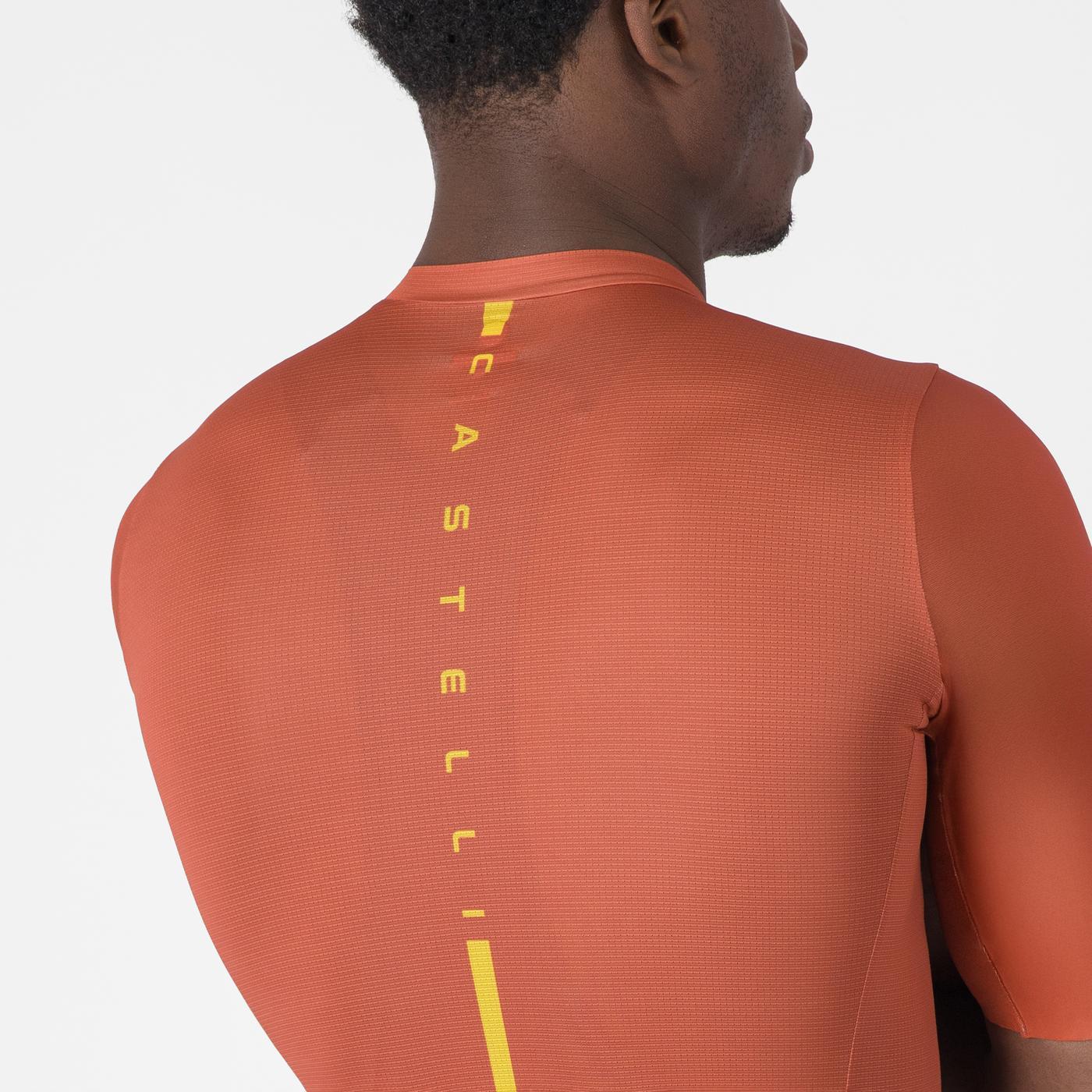 CASTELLI DRITTONE LOGO Kortärmad Jersey Paprika