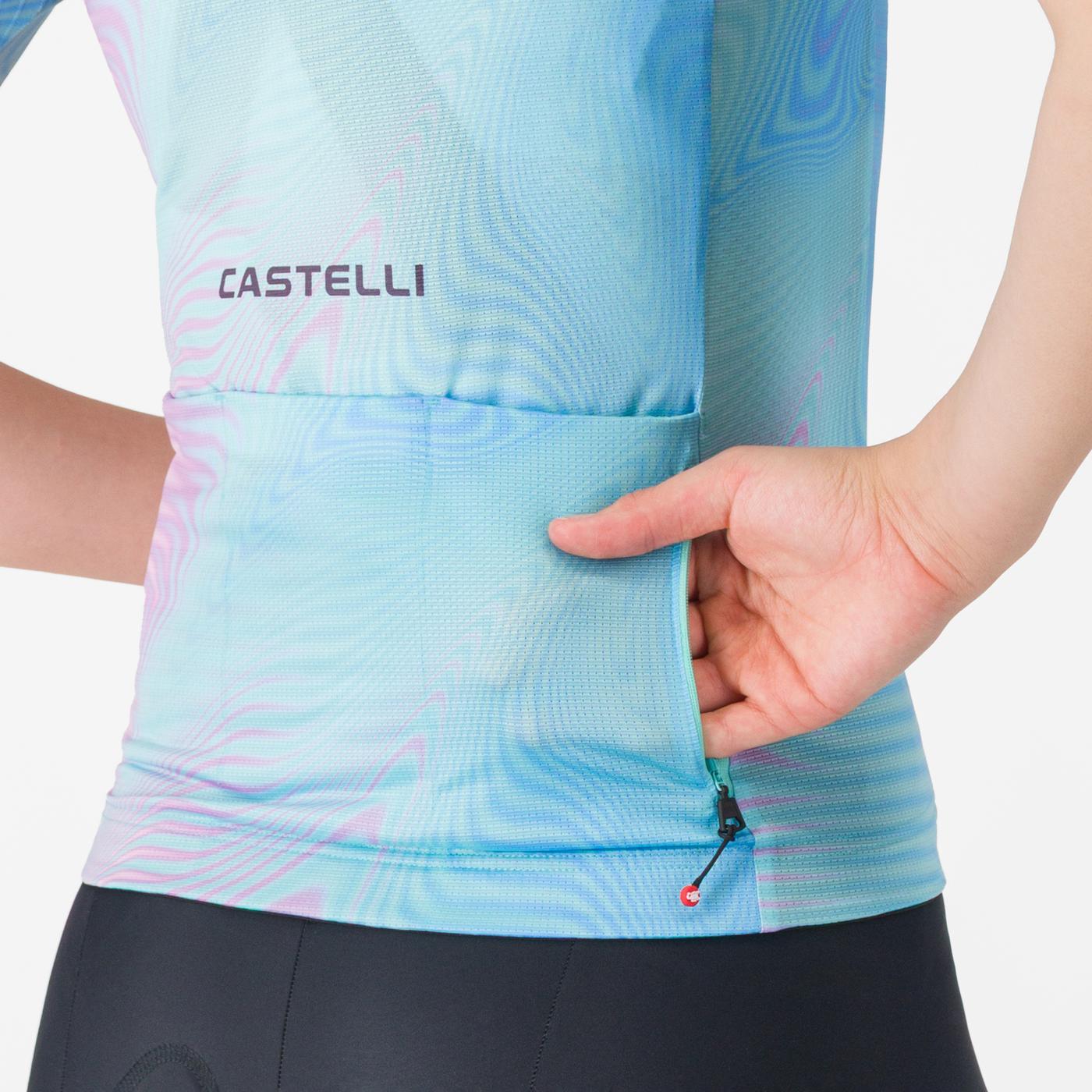 CASTELLI COSMIC VORTEX Kortärmad Jersey, dam Turkos