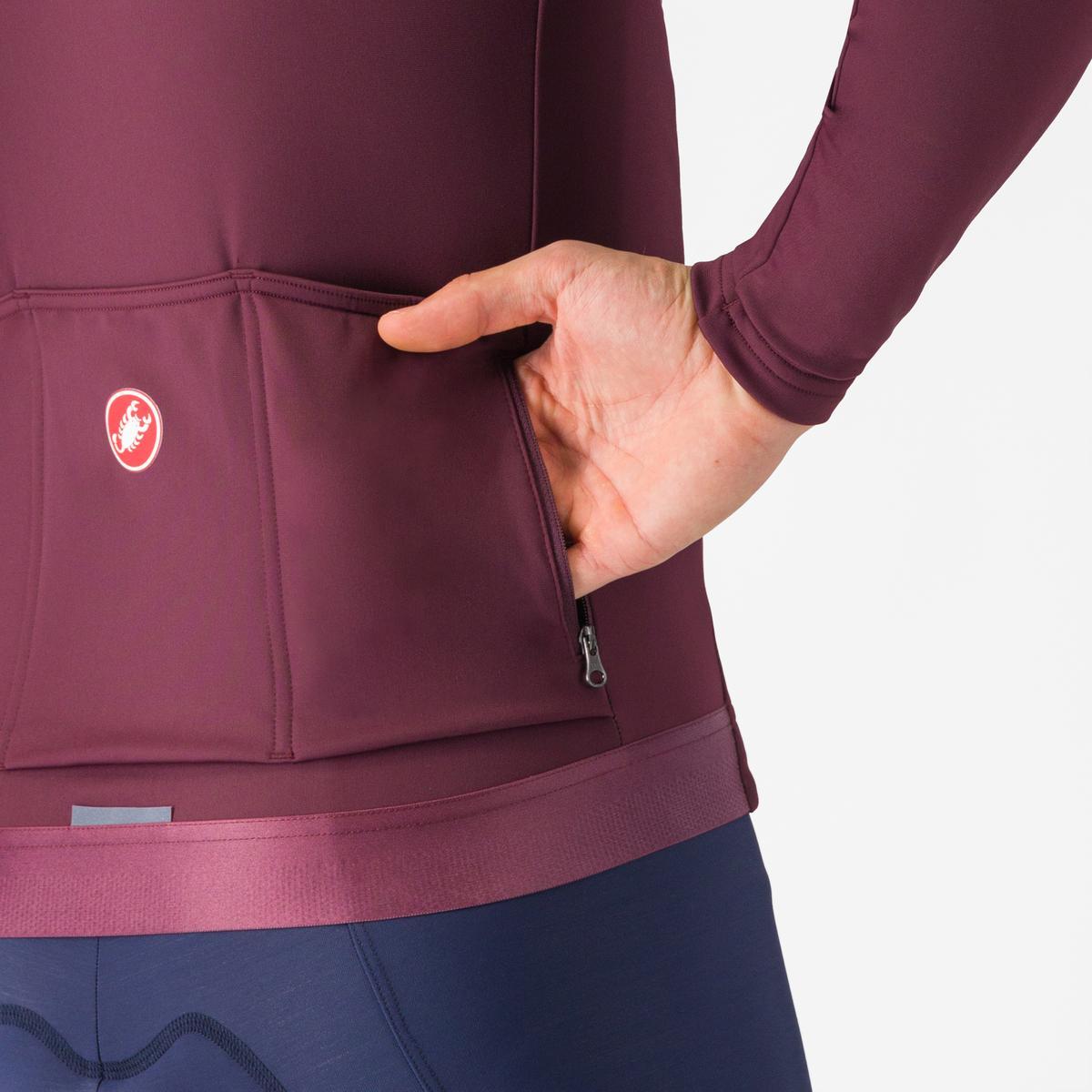 CASTELLI ESPRESSO THERMAL Long Sleeve Bordeaux Jersey