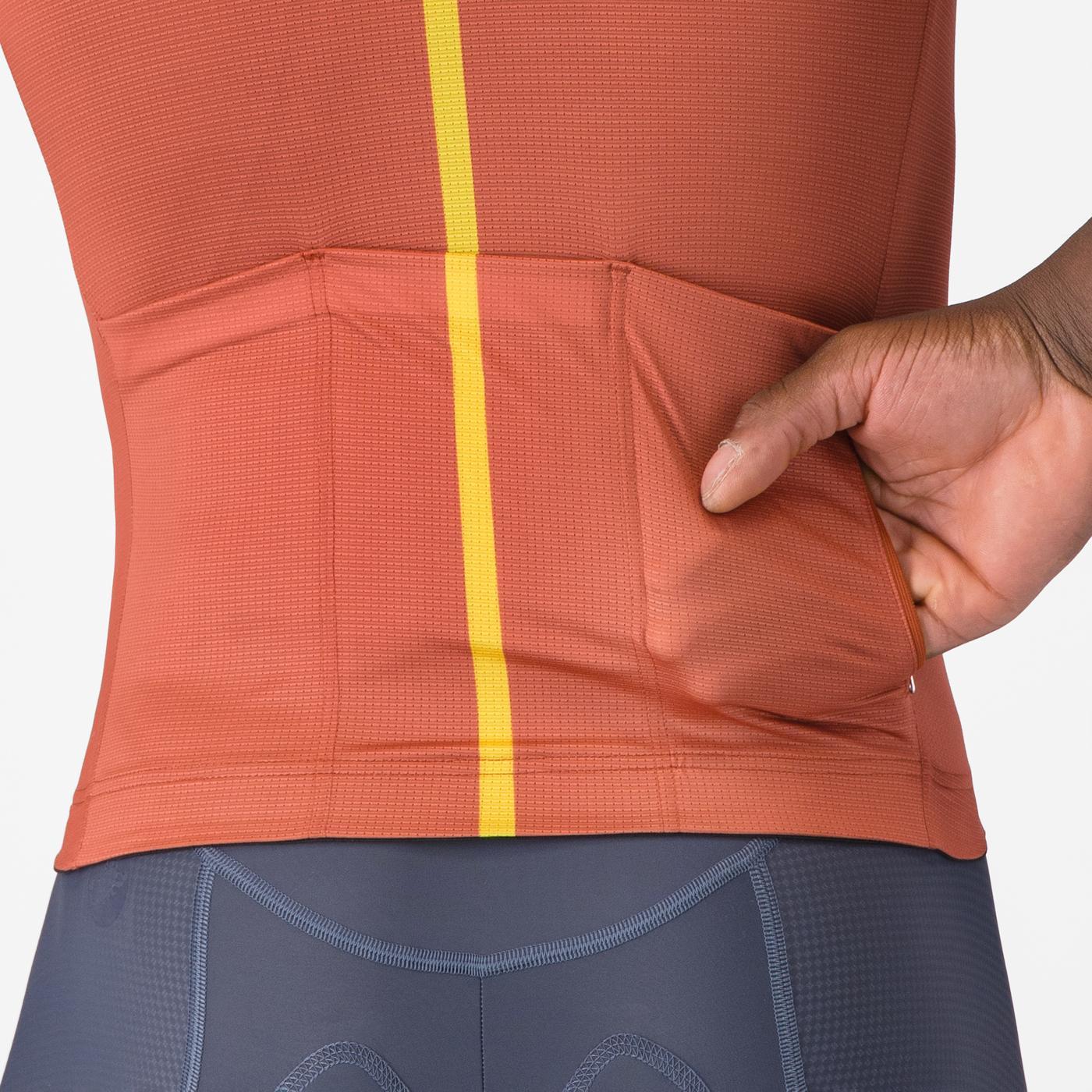 CASTELLI DRITTONE LOGO Kortärmad Jersey Paprika