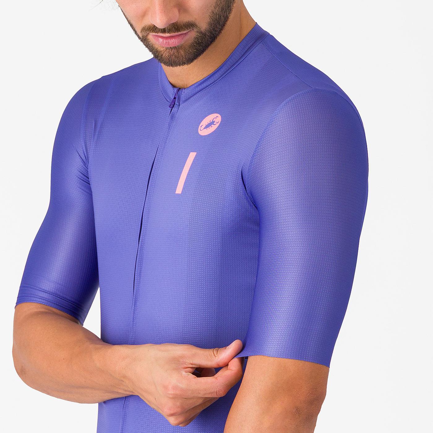 CASTELLI DRITTONE LOGO Kortärmad Jersey Lila