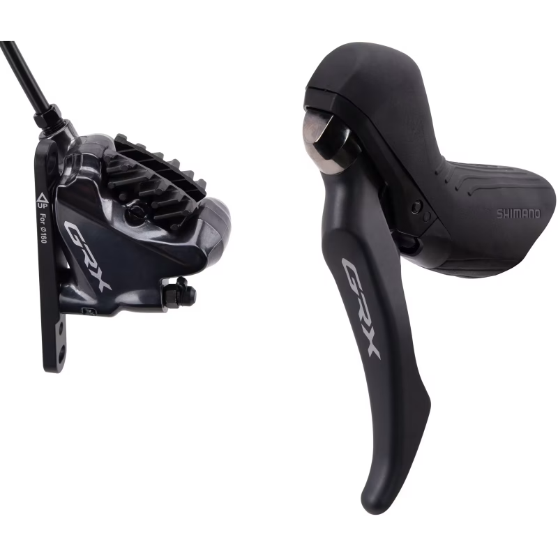 Vänster Bromshandtag Singelklinga och Främre Bromsok SHIMANO GRX BL-RX810 + BR-RX810 Flat Mount