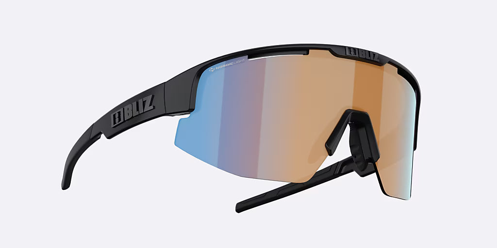 BLIZ MATRIX Glasögon Matt Black Coral/Orange Iridium Blue Lens