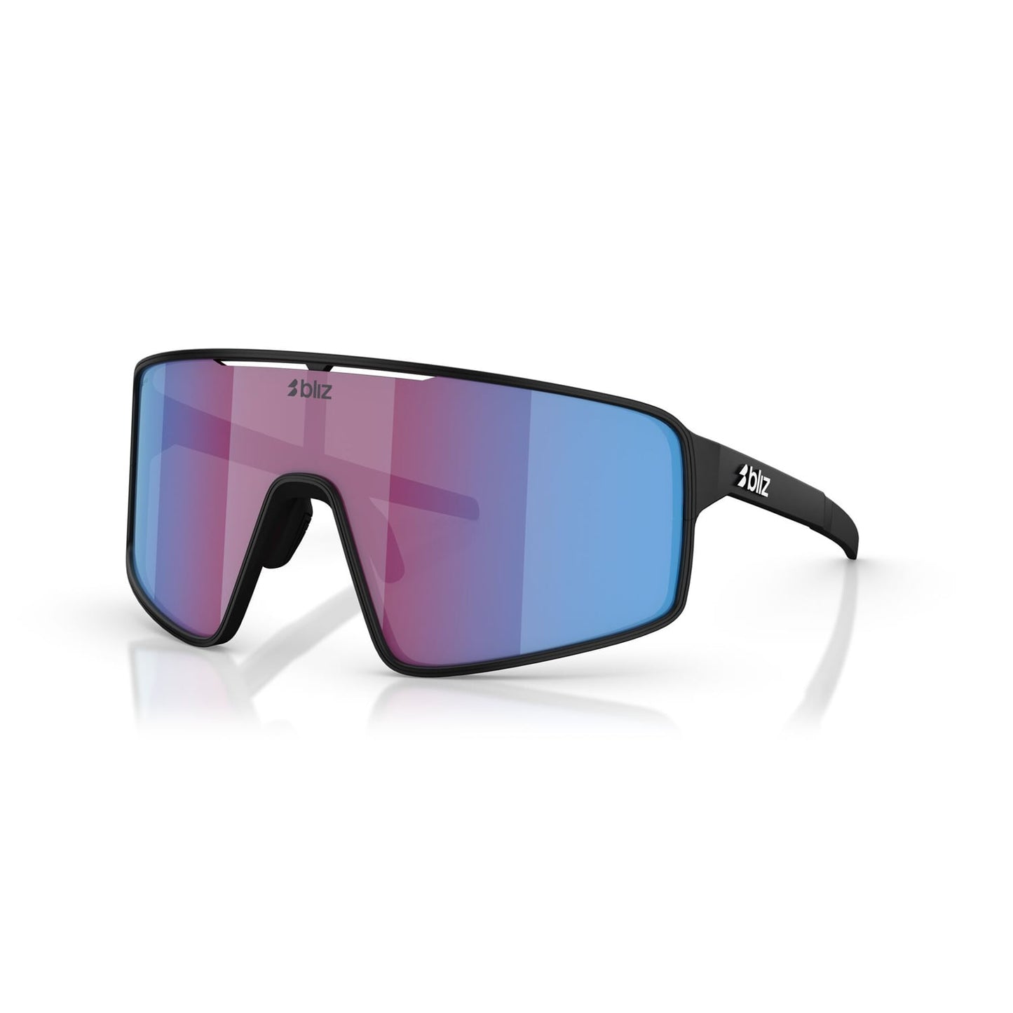 Glasses BLIZ P001 Black Matt Pink Violet Blue Mirror Screen
