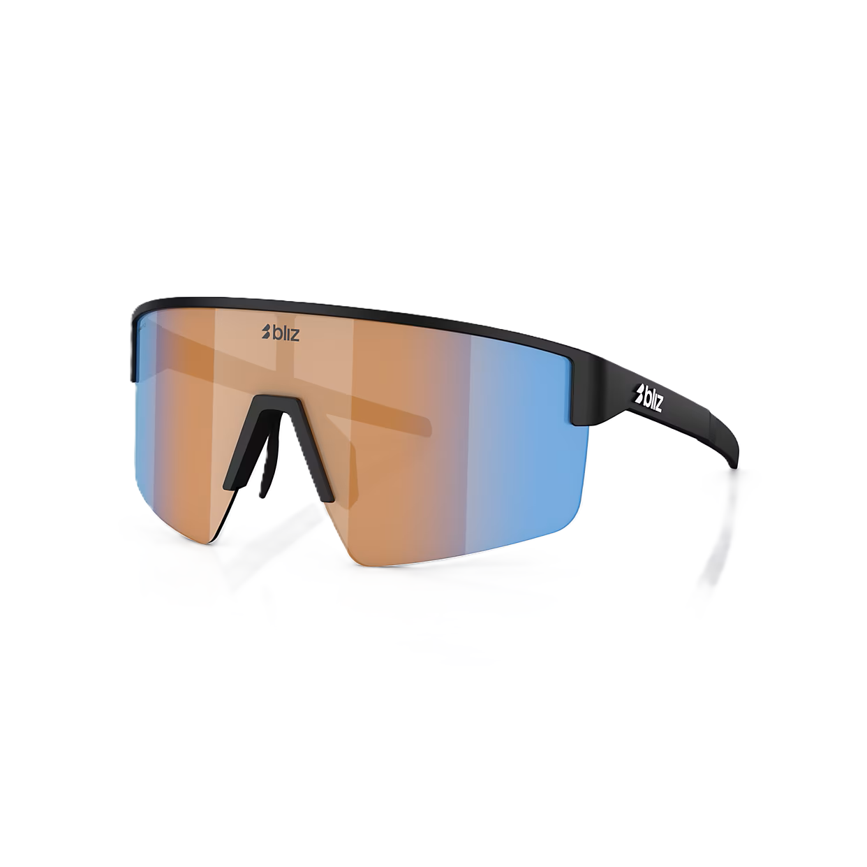 BLIZ P004 Svarta Matt Glasögon Nano Optics Nordic Ligh Coral - Orange w Blue Multi