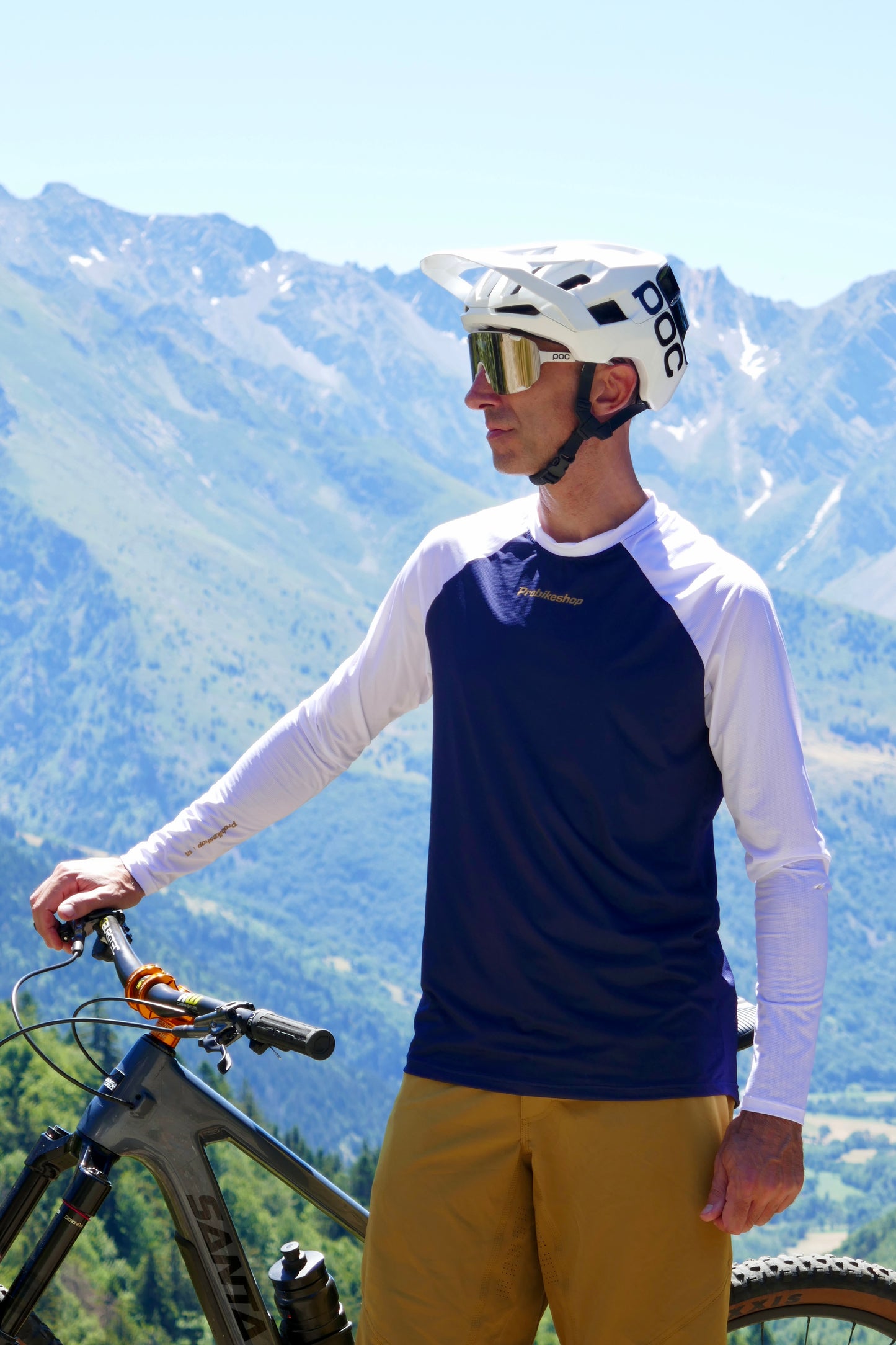 PROBIKESHOP FREERIDE Long Sleeve Jersey Navy/White