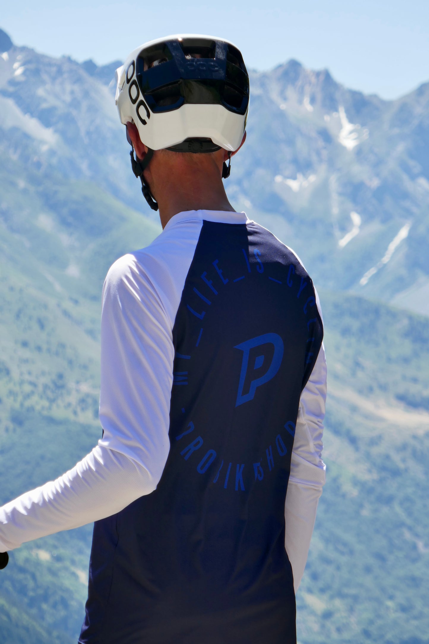 PROBIKESHOP FREERIDE Long Sleeve Jersey Navy/White