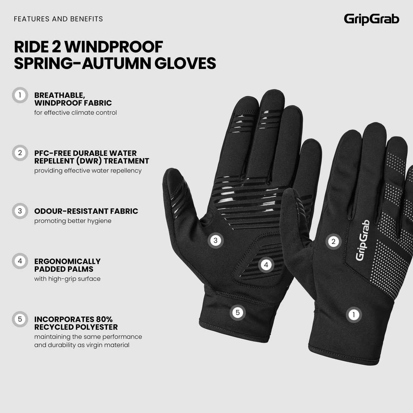 GRIPGRAB RIDE 2 WINDPROOF SPRING AUTUMN Gloves Yellow