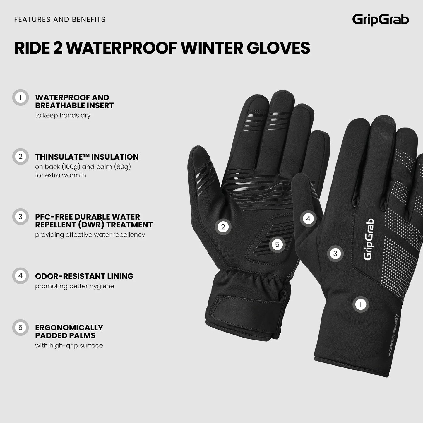 GRIPGRAB RIDE 2 WINDPROOF WINTER Gloves Yellow