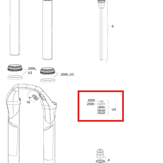 Uppgraderingssats för tätningshuvud till ROCKSHOX SID 32 mm SID RLC-gaffel A1(2017-2019)/RL B1-B2(2017-2019)/B4(2020+)
