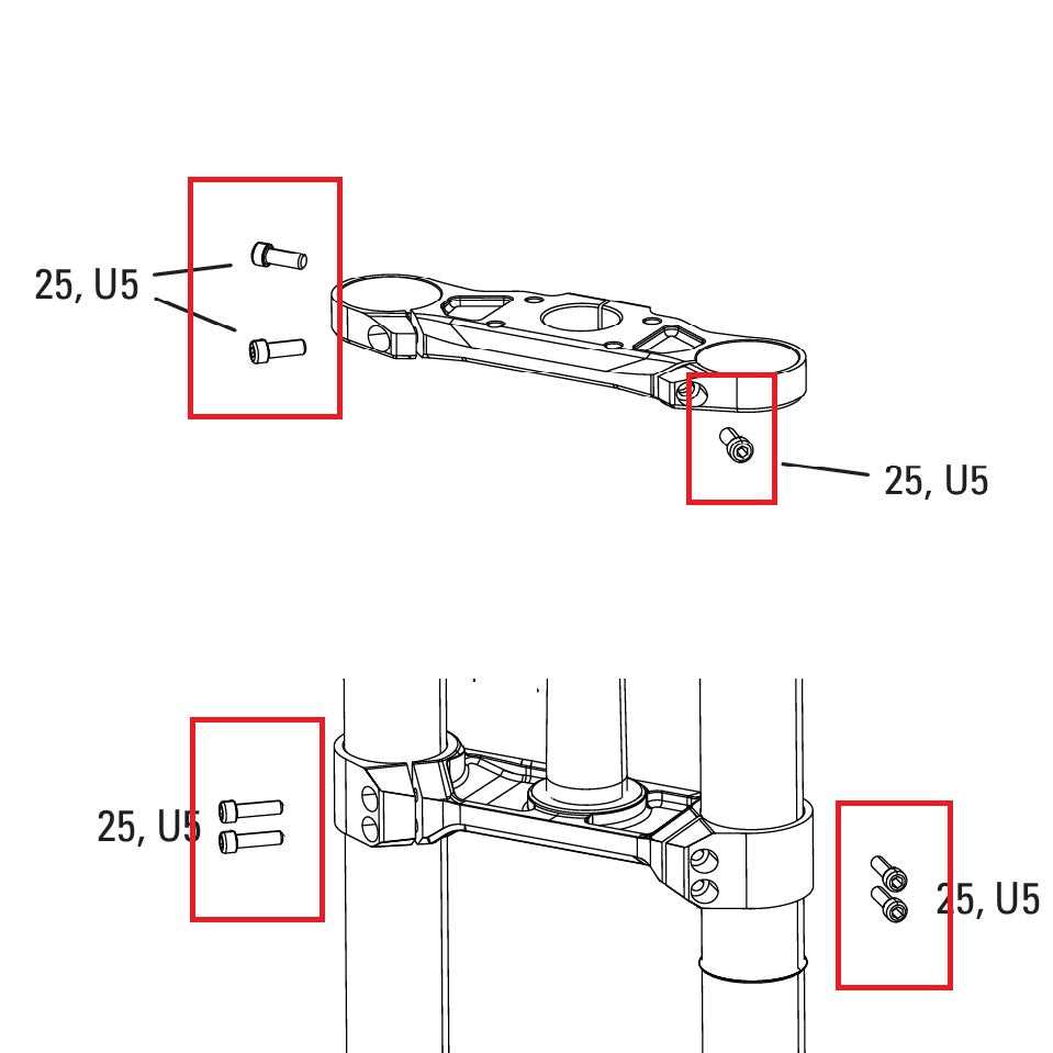 Skruvsats för ROCKSHOX BOXXER D1 gaffelkrona (2024+)