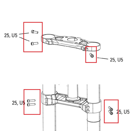 Skruvsats för ROCKSHOX BOXXER D1 gaffelkrona (2024+)