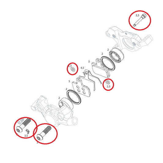 SRAM LEVEL TLM/ULT/SLV B1 skruvsats för bromsok