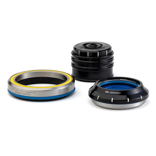 CANE CREEK 110 keramiskt koniskt headset, 1 1/8"-1,5", IS42/28,6/H9 | IS52/40, svart/silver
