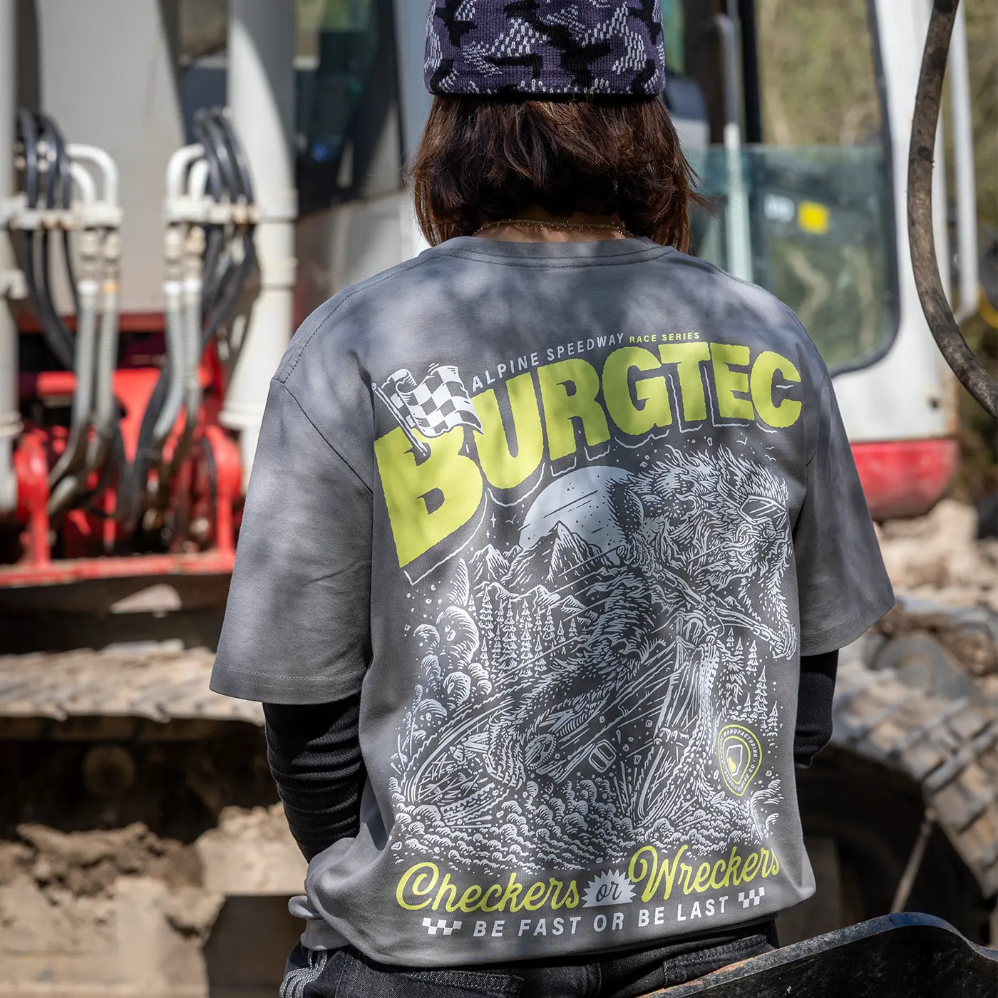 T-Shirt BURGTEC ALPINE SPEEDWAY Grå