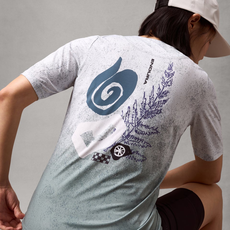 ENDURA SINGLETRACK PRINT Kortärmad Aero Blue Jersey, dam