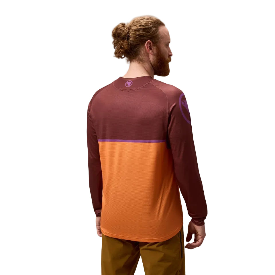 ENDURA SINGLETRACK CORE PRINTED Long Sleeve End Orange Jersey