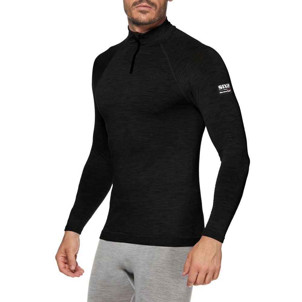 Underwear SIX TS13 MERINOS Long Sleeve Black