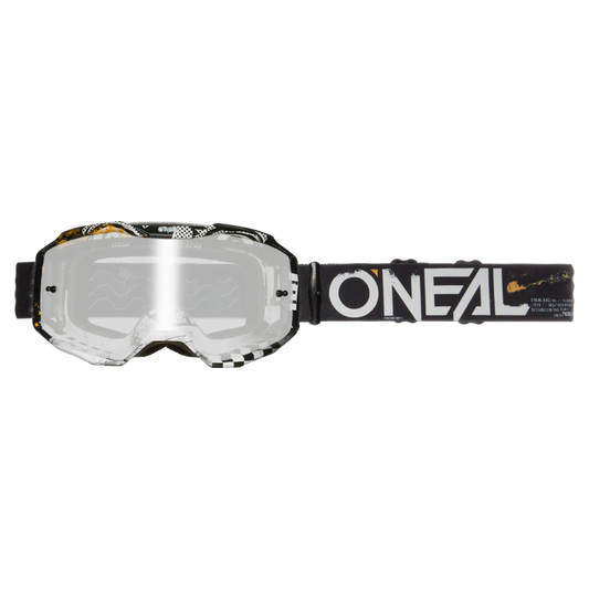 O'NEAL B-10 ATTACK Goggle Black/White Silver Mirror Screen