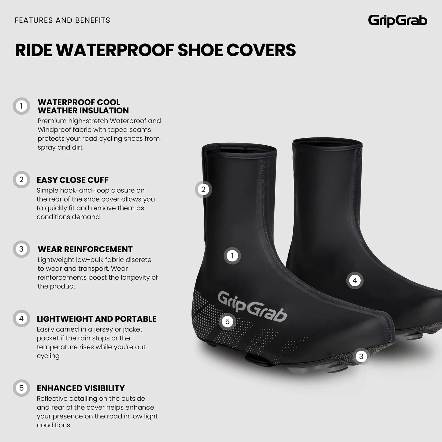 Boot Cover GRIPGRAB RIDE WATERPROOF Black