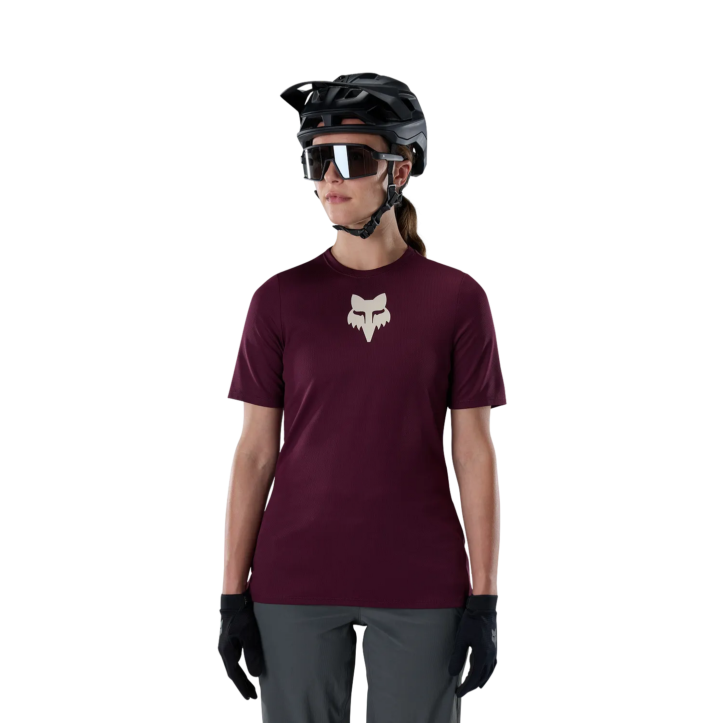 Cykeljersey FOX RANGER FOX HEAD Kortärmad Dam Bordeaux