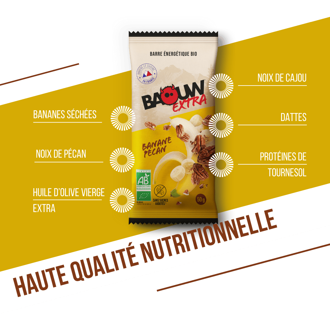 BAOUW ORGANIC EXTRA Banana-Pecan Energy Bar (50 g)