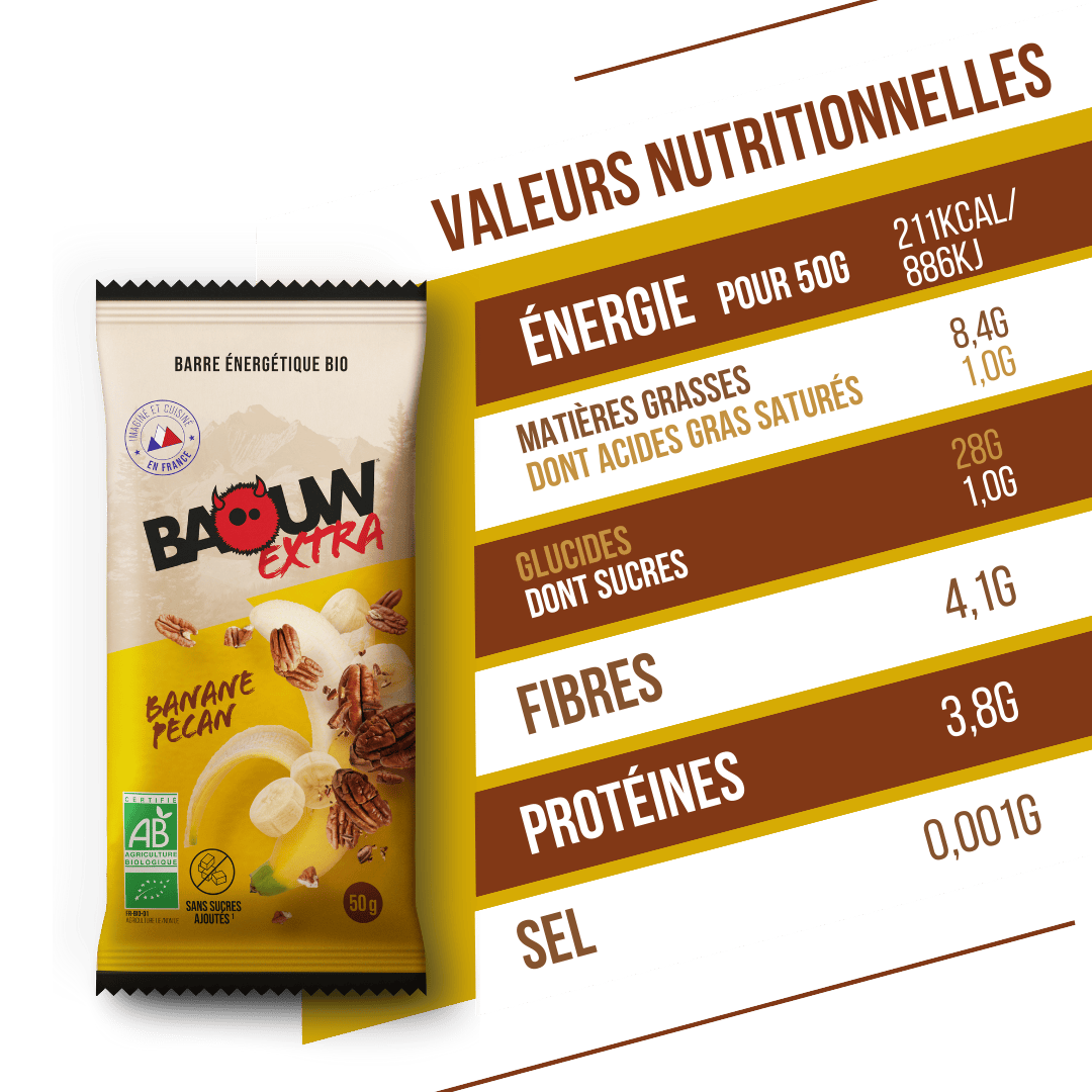 BAOUW ORGANIC EXTRA Banana-Pecan Energy Bar (50 g)