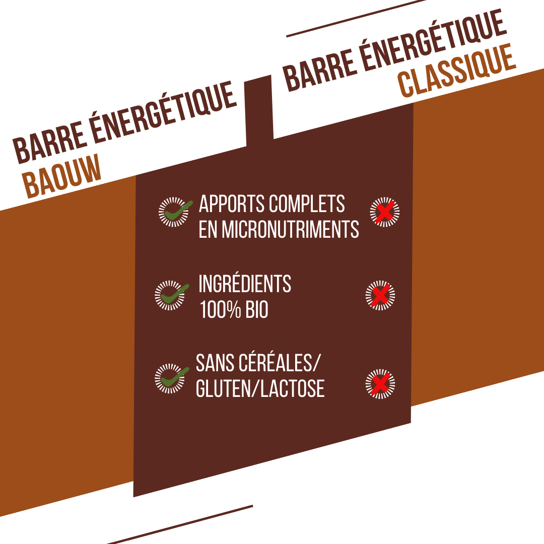 BAOUW ORGANIC EXTRA Chocolate Hazelnut Energy Bar (50 g)