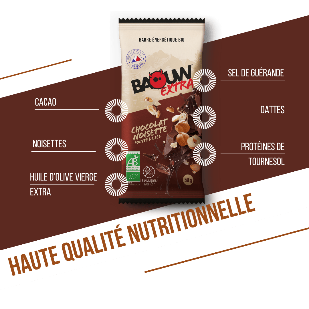 BAOUW ORGANIC EXTRA Chocolate Hazelnut Energy Bar (50 g)