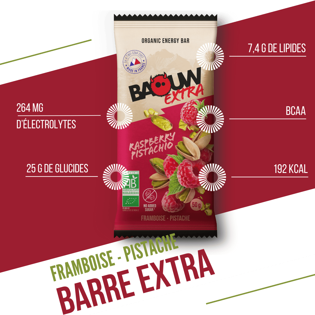 BAOUW ORGANIC EXTRA Raspberry-Pistachio Energy Bar (50 g)