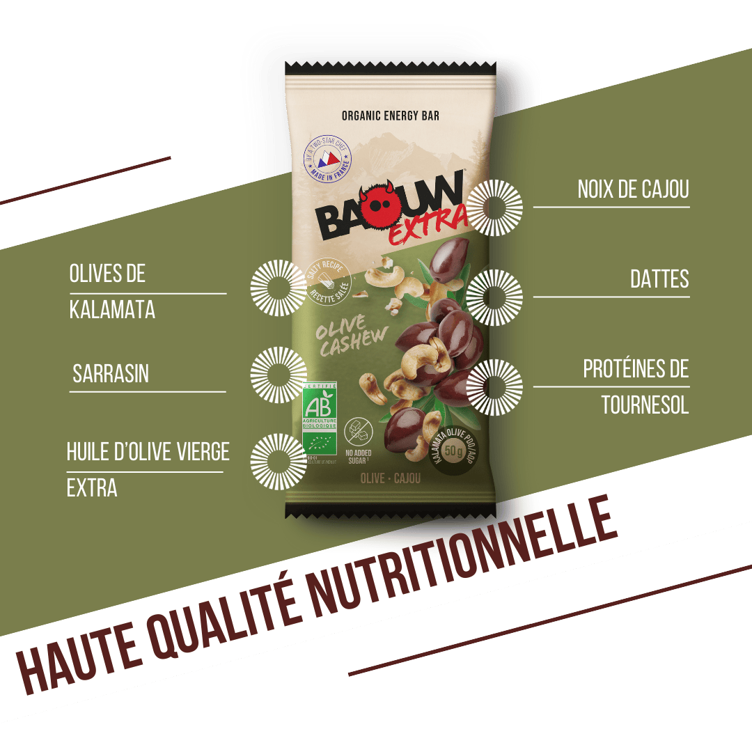 BAOUW ORGANIC EXTRA Saltad oliv-cashew Energy Bar (50 g)