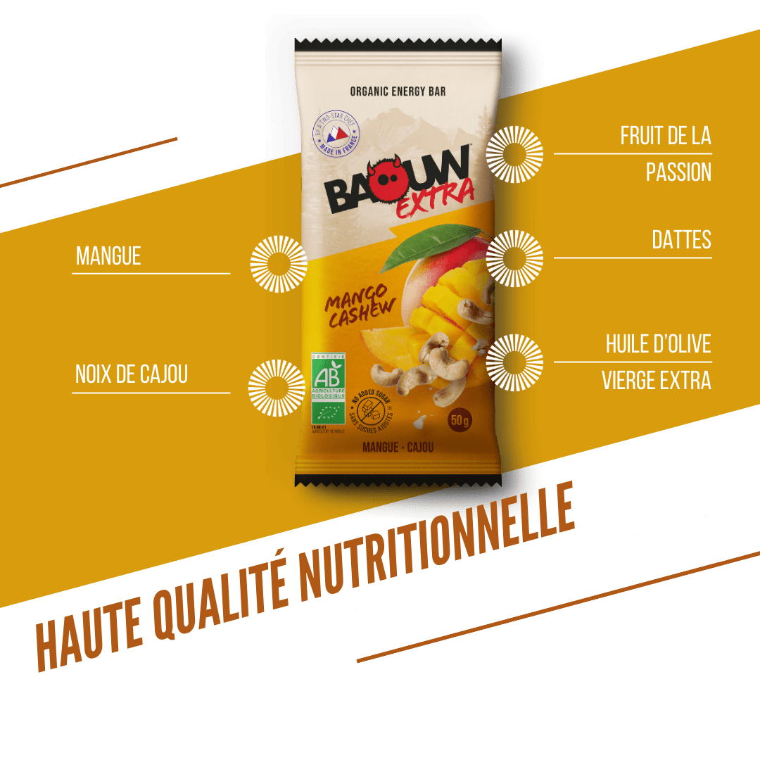 BAOUW ORGANIC EXTRA Mango Cashew Energy Bar (50 g)