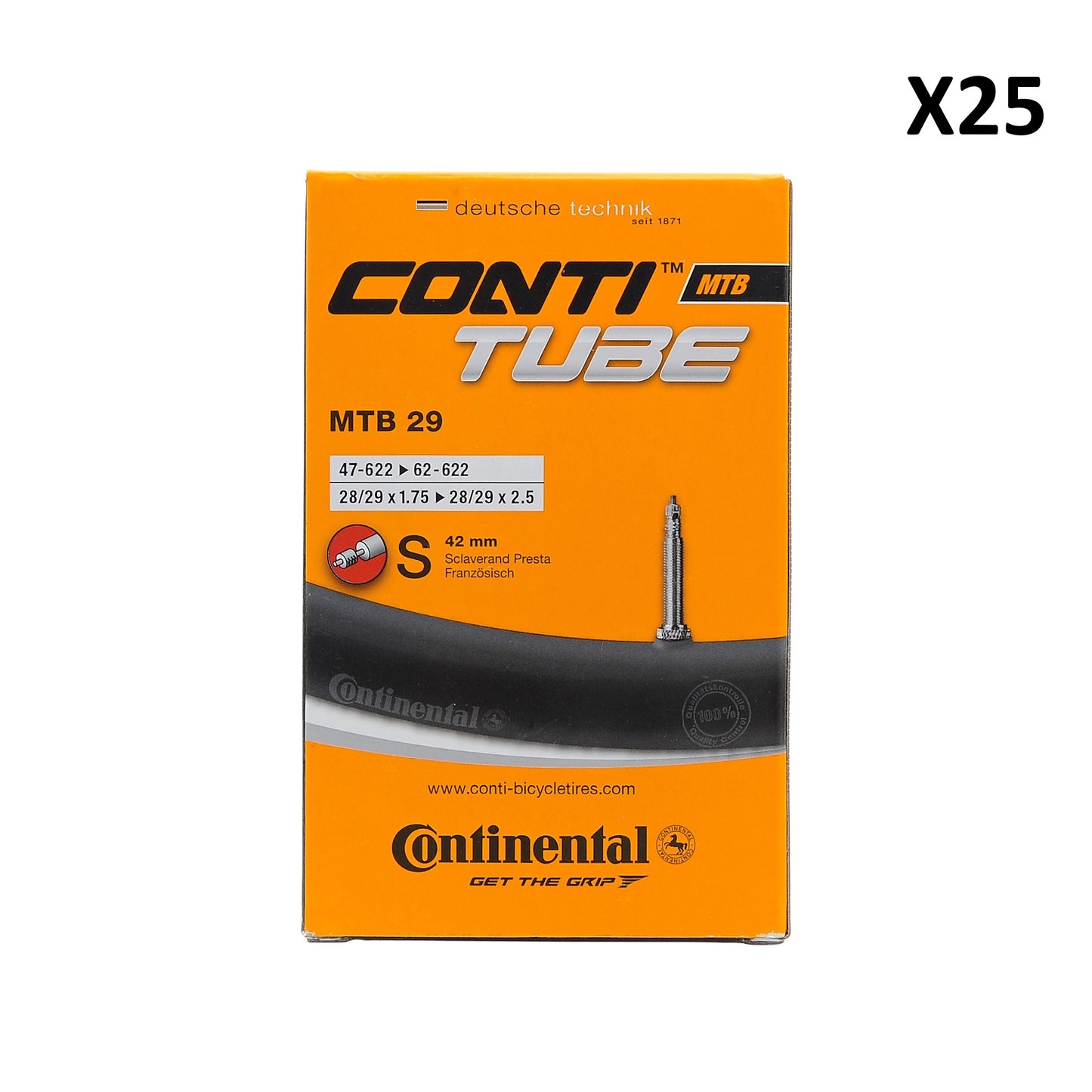 CONTINENTAL inner tube 29x1.75-2.5 Presta 42mm (set of 25)