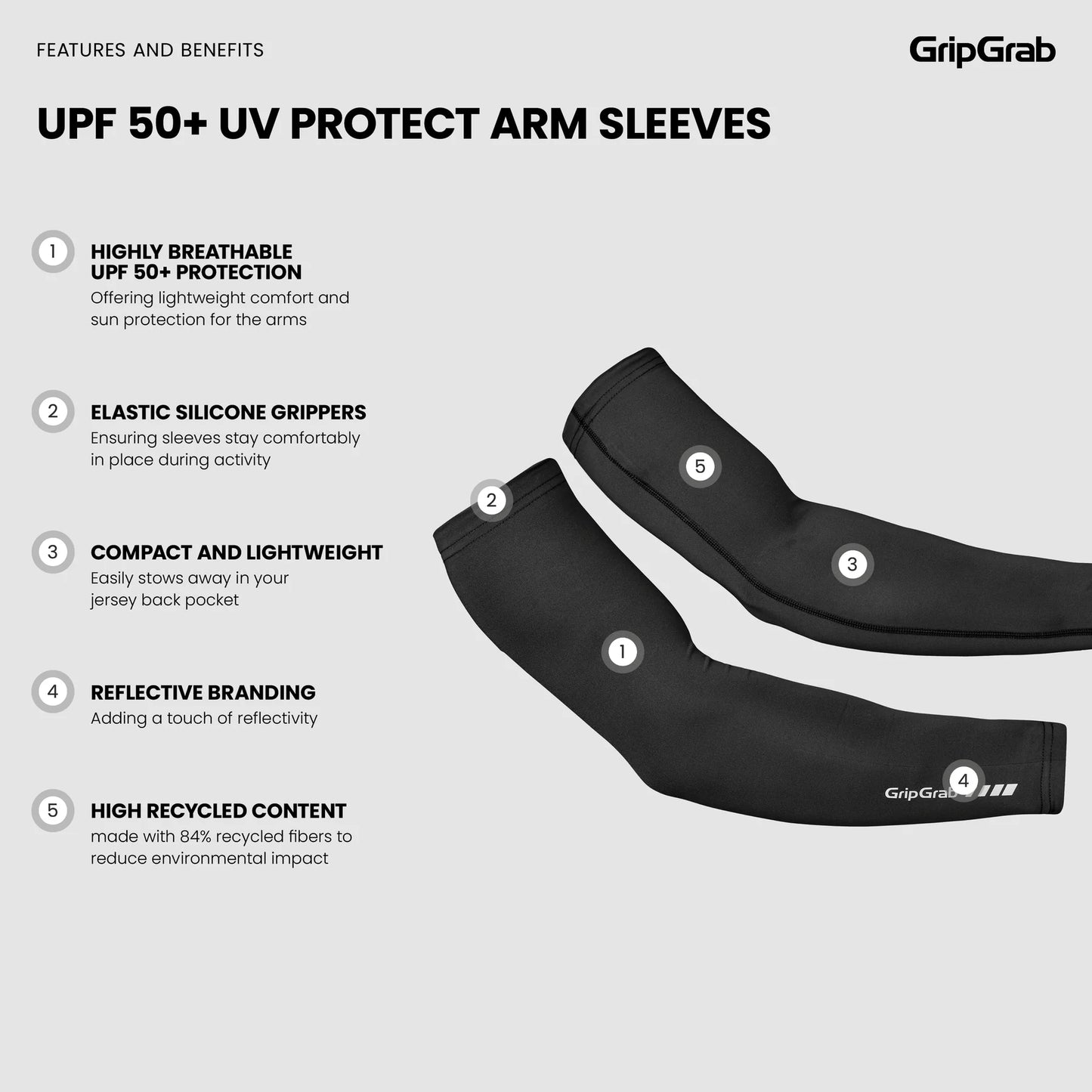 GRIPGRAB UPF 50+ UV PROTECT Sleeves White