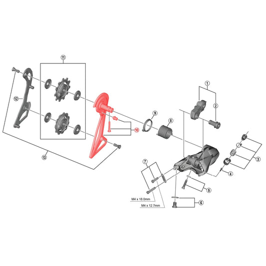 Chape de Dérailleur Arrière Externe Courte SHIMANO DURA-ACE RD-R9100 SS #Y5ZR98070
