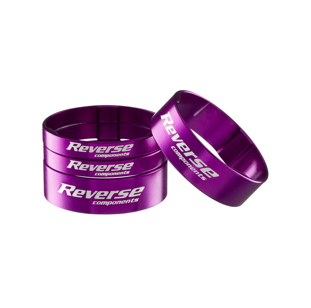 REVERSE COMPONENTS Ultra-Light Aluminum 1"1/8 Purple Steering Spacer Kit