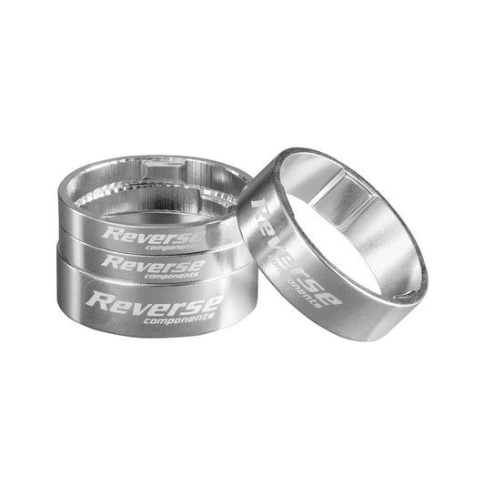 REVERSE COMPONENTS styrstangsdistanssats i ultralätt aluminium, 1"1/8, silver
