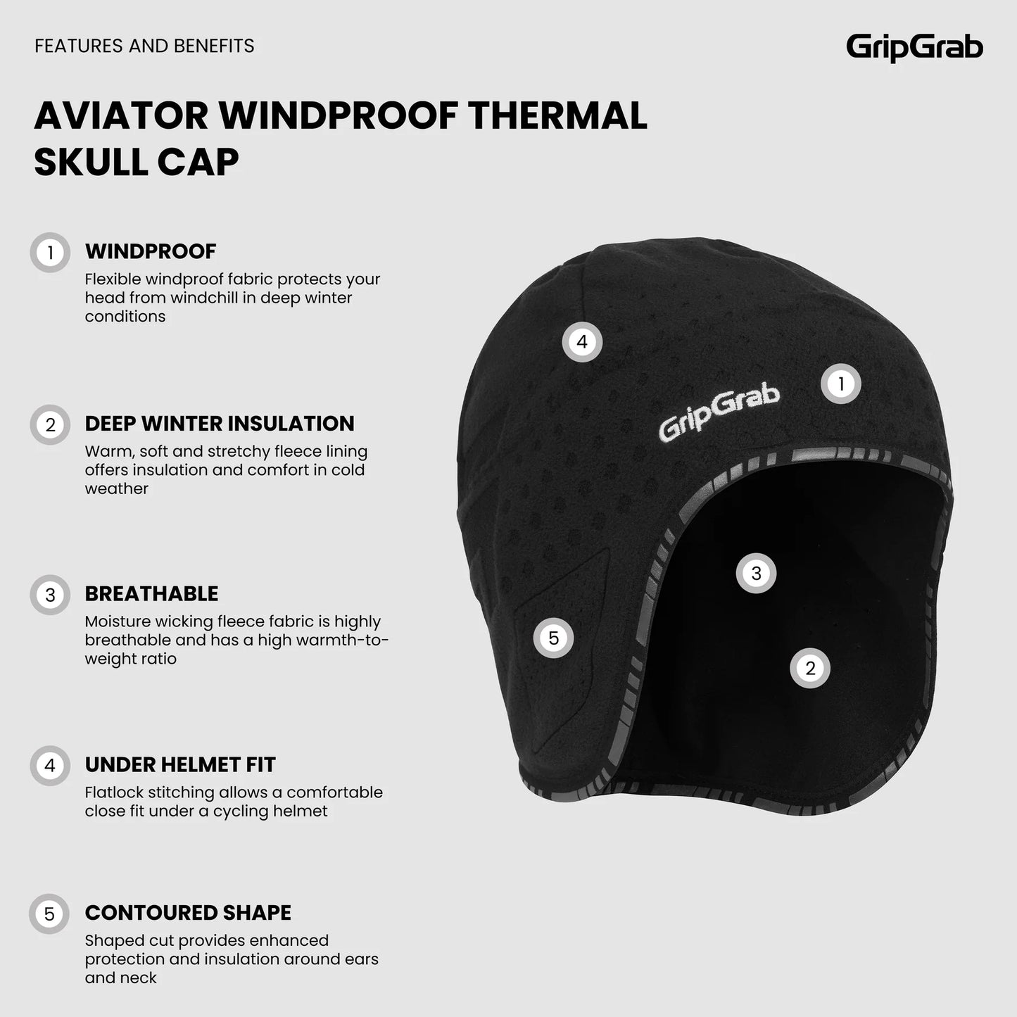 GRIPGRAB AVIATOR DEEPWINTER Mössa Svart